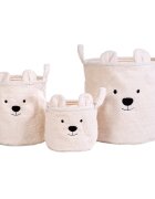 Childhome Set 3 cosuri depozitare Teddy alb
