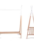 Childhome Suport haine Tipi 107x48x137 cm lemn natural alb