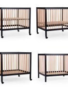 Childhome Tarc 97 cu roti 75x95 cm mdf natural negru