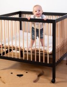 Childhome Tarc 97 cu roti 75x95 cm mdf natural negru