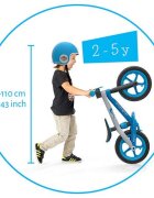 Chillafish Bicicleta copii fara pedale BMXie 02 Blue cu suport pentru picioare si frana integrata varsta 2-5 ani scaun reglabil de la 32 la 39 cm anvelopele RubberSkin