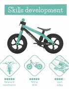 Chillafish Bicicleta copii fara pedale BMXie 02 Mint 12 inch suport pentru picioare si frana integrata varsta 2-5 ani scaun reglabil de la 32 la 39 cm anvelopele RubberSkin