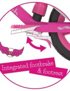 Chillafish Bicicleta copii fara pedale BMXie 02 Pink cu suport pentru picioare si frana integrata varsta 2-5 ani scaun reglabil de la 32 la 39 cm anvelopele RubberSkin