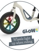 Chillafish Bicicleta copii fara pedale Charlie Glow Beige 10 inch roti din spuma Eva scaun reglabil de la 28-37 cm ghidon ajutabil de la 476-504 cm cadru usor varsta recomandata 18-48 luni spite stralucitoare