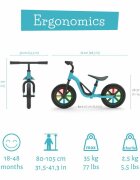 Chillafish Bicicleta copii fara pedale Charlie Glow Blue 10 inch roti din spuma Eva scaun reglabil de la 28-37 cm ghidon ajutabil de la 476-504 cm cadru usor varsta recomandata 18-48 luni spite stralucitoare