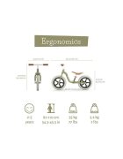 Chillafish Bicicleta copii fara pedale Charlie Lux Olive cu roti din spuma Eva 12 inch varsta 2-5 ani scaun reglabil de la 32-40 cm greutate redusa 32 kg ghidon reglabil anvelope EVA inaltimea recomandata 87-110 cm