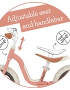 Chillafish Bicicleta copii fara pedale Charlie Lux Salmon cu roti din spuma Eva 12 inch varsta 2-5 ani scaun reglabil de la 32-40 cm greutate redusa 32 kg ghidon reglabil anvelope EVA inaltimea recomandata 87-110 cm