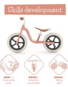 Chillafish Bicicleta copii fara pedale Charlie Lux Salmon cu roti din spuma Eva 12 inch varsta 2-5 ani scaun reglabil de la 32-40 cm greutate redusa 32 kg ghidon reglabil anvelope EVA inaltimea recomandata 87-110 cm
