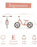Chillafish Bicicleta copii fara pedale Charlie Lux Salmon cu roti din spuma Eva 12 inch varsta 2-5 ani scaun reglabil de la 32-40 cm greutate redusa 32 kg ghidon reglabil anvelope EVA inaltimea recomandata 87-110 cm