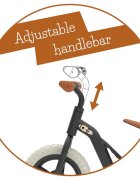 Chillafish Bicicleta de echilibru Charlie Black Usoara Cu ghidon si sa reglabile Greutate 2.5 Kg Cu roti din spuma EVA 10 inch Pentru 18-48 luni
