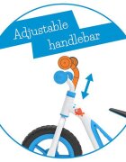 Chillafish Bicicleta de echilibru Charlie Blue Usoara Cu ghidon si sa reglabile Greutate 2.5 Kg Cu roti din spuma EVA 10 inch Pentru 18-48 luni