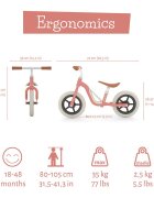 Chillafish Bicicleta de echilibru Charlie Flamingo Usoara Cu ghidon si sa reglabile Greutate 2.5 Kg Cu roti din spuma EVA 10 inch Pentru 18-48 luni