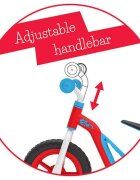 Chillafish Bicicleta de echilibru Charlie Red Usoara Cu ghidon si sa reglabile Greutate 2.5 Kg Cu roti din spuma EVA 10 inch Pentru 18-48 luni