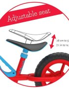 Chillafish Bicicleta de echilibru Charlie Red Usoara Cu ghidon si sa reglabile Greutate 2.5 Kg Cu roti din spuma EVA 10 inch Pentru 18-48 luni