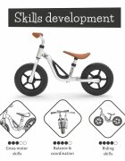 Chillafish Bicicleta de echilibru Charlie Silver Usoara Cu ghidon si sa reglabile Greutate 2.5 Kg Cu roti din spuma EVA 10 inch Pentru 18-48 luni