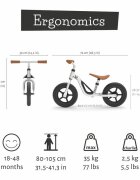 Chillafish Bicicleta de echilibru Charlie Silver Usoara Cu ghidon si sa reglabile Greutate 2.5 Kg Cu roti din spuma EVA 10 inch Pentru 18-48 luni