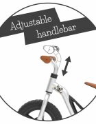 Chillafish Bicicleta de echilibru Charlie Silver Usoara Cu ghidon si sa reglabile Greutate 2.5 Kg Cu roti din spuma EVA 10 inch Pentru 18-48 luni