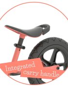 Chillafish Bicicleta de echilibru Charlie Sport Flamingo 12 inch reglabila ghidon din spuma suport picioare greutate admisa 35 kg