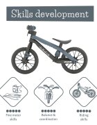 Chillafish Bicicleta fara pedale BMXie Vroom Anthracite 12 inch suport pentru picioare integrat varsta 2-5 ani scaun reglabil anvelope EVA greutate admisa 35 kg