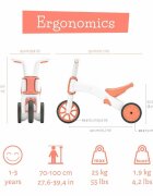 Chillafish Tricicleta pentru copii Bunzi Mate Flamingo 2 in 1 transformabila in bicicleta fara pedale scaun usor reglabil roti din cauciuc sintetic spatiu depozitare jucarii greutate admisa 25 kg