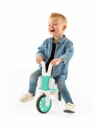 Chillafish Tricicleta pentru copii Bunzi Mate Mint 2 in 1 transformabila in bicicleta fara pedale scaun usor reglabil roti din cauciuc sintetic spatiu depozitare jucarii greutate admisa 25 kg