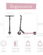 Chillafish Trotineta pentru copii Flexxi Cameo Pink pliabila ghidon reglabil roti ABEC-5 greutate admisa 50 kg