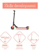 Chillafish Trotineta pentru copii Flexxi Glow Flamingo pliabila ghidon reglabil roti ABEC-5 greutate admisa 50 kg