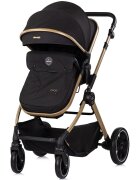 CHIPOLINO Carucior 2 in 1 pentru copii Pearl Noir transformabil sezut reversibil bara detasabila roti cu suspensii geanta greutate admisa 22 kg