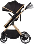 CHIPOLINO Carucior 2 in 1 pentru copii Pearl Noir transformabil sezut reversibil bara detasabila roti cu suspensii geanta greutate admisa 22 kg