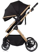 CHIPOLINO Carucior 2 in 1 pentru copii Pearl Noir transformabil sezut reversibil bara detasabila roti cu suspensii geanta greutate admisa 22 kg