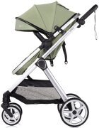 CHIPOLINO Carucior 2 in 1 pentru copii Vista Basil transformabil cadru din aluminiu sezut reversibil maner reglabil suspensii husa de picioare geanta greutate suportata 22 kg