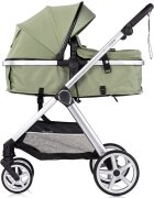 CHIPOLINO Carucior 2 in 1 pentru copii Vista Basil transformabil cadru din aluminiu sezut reversibil maner reglabil suspensii husa de picioare geanta greutate suportata 22 kg
