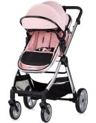 CHIPOLINO Carucior 2 in 1 pentru copii Vista Pink Marshmallow transformabil cadru din aluminiu sezut reversibil maner reglabil suspensii husa de picioare geanta greutate suportata 22 kg