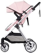 CHIPOLINO Carucior 2 in 1 pentru copii Vista Pink Marshmallow transformabil cadru din aluminiu sezut reversibil maner reglabil suspensii husa de picioare geanta greutate suportata 22 kg