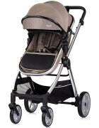 CHIPOLINO Carucior 2 in 1 pentru copii Vista Tiramisu transformabil cadru din aluminiu sezut reversibil maner reglabil suspensii husa de picioare geanta greutate suportata 22 kg
