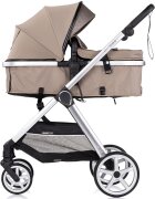 CHIPOLINO Carucior 2 in 1 pentru copii Vista Tiramisu transformabil cadru din aluminiu sezut reversibil maner reglabil suspensii husa de picioare geanta greutate suportata 22 kg