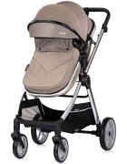 CHIPOLINO Carucior 2 in 1 pentru copii Vista Tiramisu transformabil cadru din aluminiu sezut reversibil maner reglabil suspensii husa de picioare geanta greutate suportata 22 kg