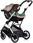 CHIPOLINO Carucior 3 in 1 pentru copii Aurora Latte reversibil spatar reglabil cadru din aluminiu suspensii geanta greutate admisa 22 kg
