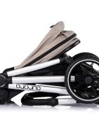 CHIPOLINO Carucior 3 in 1 pentru copii Aurora Latte reversibil spatar reglabil cadru din aluminiu suspensii geanta greutate admisa 22 kg