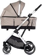 CHIPOLINO Carucior 3 in 1 pentru copii Aurora Latte reversibil spatar reglabil cadru din aluminiu suspensii geanta greutate admisa 22 kg