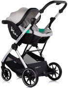 CHIPOLINO Carucior 3 in 1 pentru copii Aurora Platinum reversibil spatar reglabil cadru din aluminiu suspensii geanta greutate admisa 22 kg