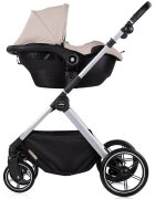 CHIPOLINO Carucior 3 in 1 pentru copii Pearl Latte transformabil reversibil roti cu suspensii geanta pentru infasat greutate admisa 22 kg