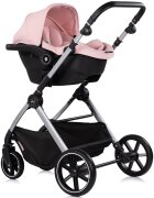 CHIPOLINO Carucior 3 in 1 pentru copii Pearl Powder Pink transformabil reversibil roti cu suspensii geanta pentru infasat greutate admisa 22 kg