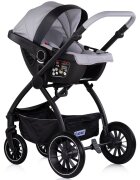 CHIPOLINO Carucior 3 in 1 pentru copii Prestige Platinum reversibil cadru din aluminiu roti cu suspensii greutate admisa 22 kg