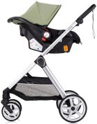 CHIPOLINO Carucior 3 in 1 pentru copii Vista Basil transformabil cadru din aluminiu sezut reversibil maner reglabil suspensii husa de picioare geanta greutate suportata 22 kg