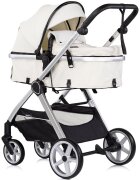 CHIPOLINO Carucior 3 in 1 pentru copii Vista Biscotta transformabil cadru din aluminiu sezut reversibil maner reglabil suspensii husa de picioare geanta greutate suportata 22 kg