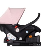 CHIPOLINO Carucior 3 in 1 pentru copii Vista Pink Marshmallow transformabil cadru din aluminiu sezut reversibil maner reglabil suspensii husa de picioare geanta greutate suportata 22 kg