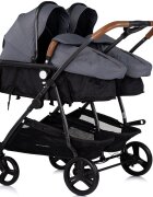 CHIPOLINO Carucior gemeni Duo Smart 3 in 1 cloud Cadru aluminiu pliere compacta Suspensii si frana Spartar reglabil accesorii incluse
