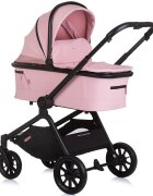 CHIPOLINO Carucior Magnum 3 in 1 pink marshmallow cu suspensii cadru din aluminiu rucsac husa picioare greutate admisa 22 kg