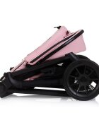 CHIPOLINO Carucior Magnum 3 in 1 pink marshmallow cu suspensii cadru din aluminiu rucsac husa picioare greutate admisa 22 kg